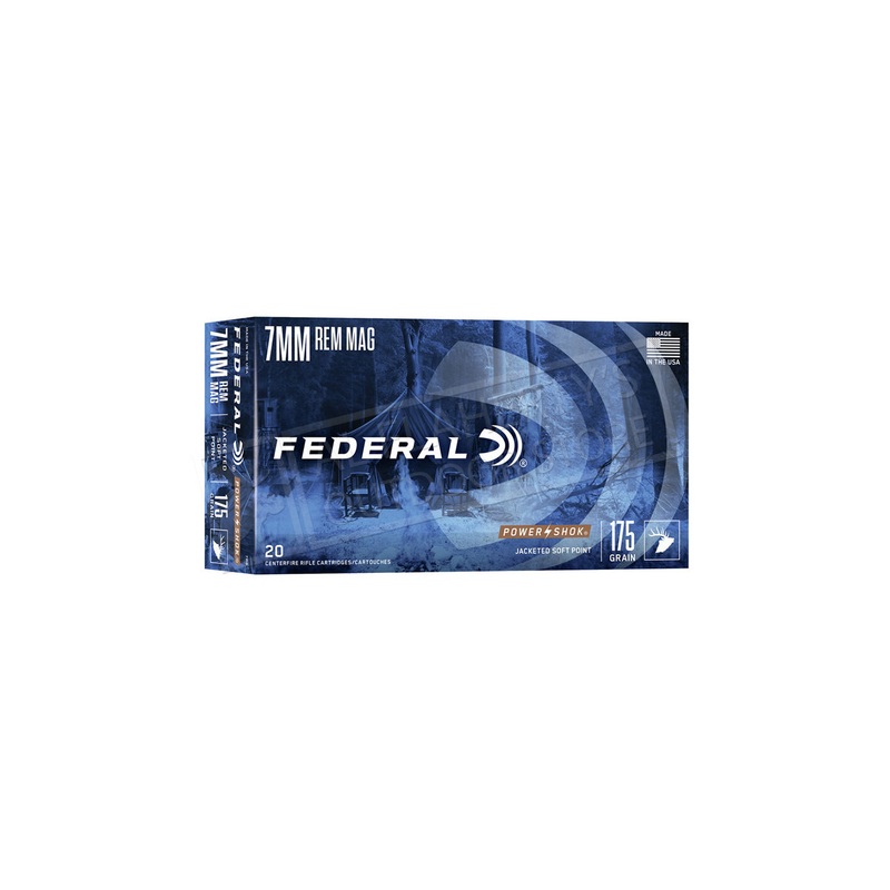 Federal Power Shok 7mm Rem Mag., 175 Grain Box of 20 #7RB