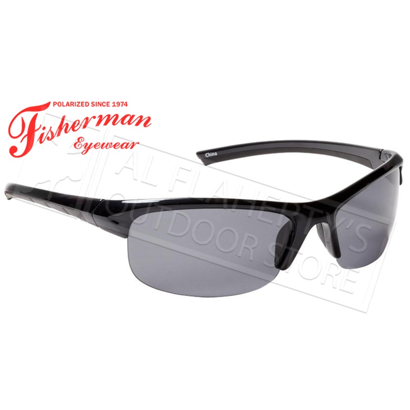 Fisherman Eyewear Tern Polarized Glasses, Shiny Black and Pearl Frame with Gray Lens #50593001
