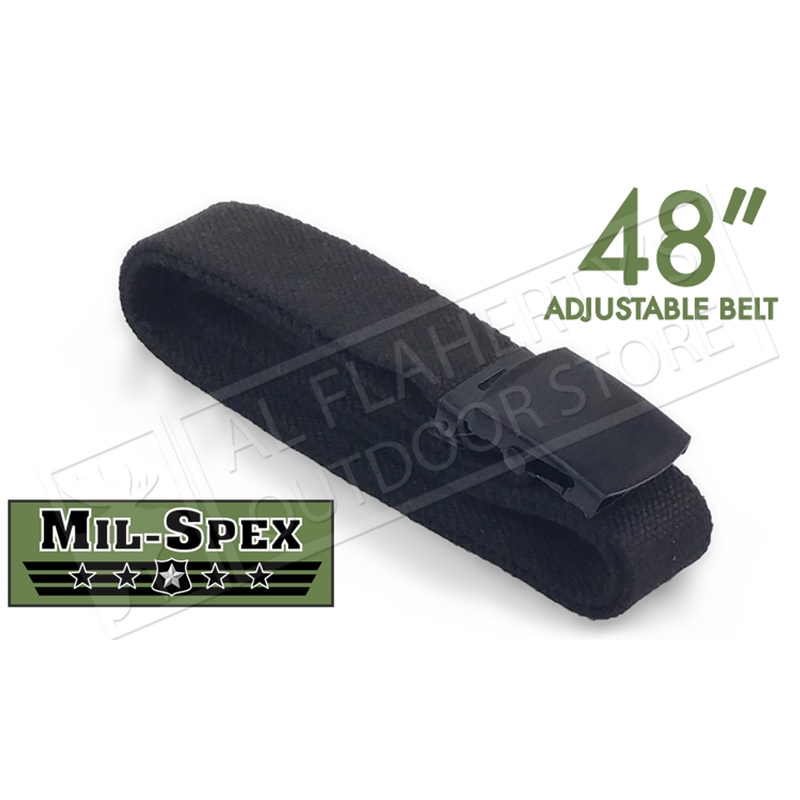Mil-Spex Military Style Canvas Belts with Sliding Buckle, Black 48