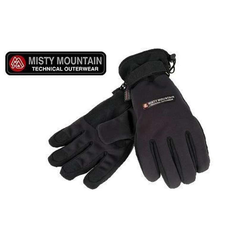 Misty Mountain Softshell Thinsulate Gloves, Black, M to XL