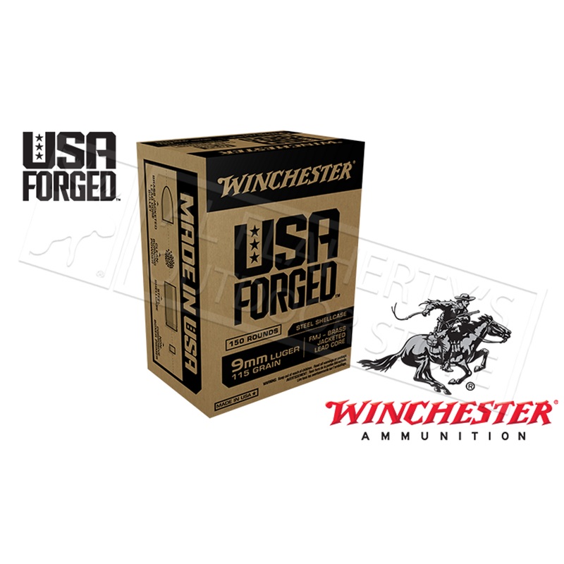 Winchester 9mm USA Forged, FMJ 115 Grain Box of 150  #WIN9S