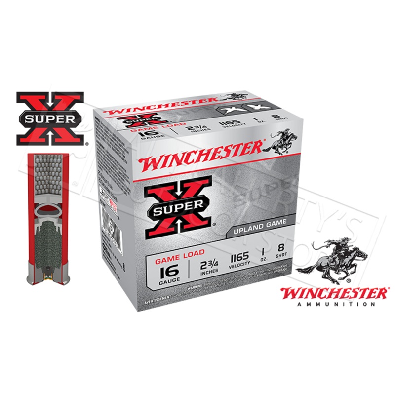 Winchester Super-X Upland Game Shells 16 Gauge 2-3/4