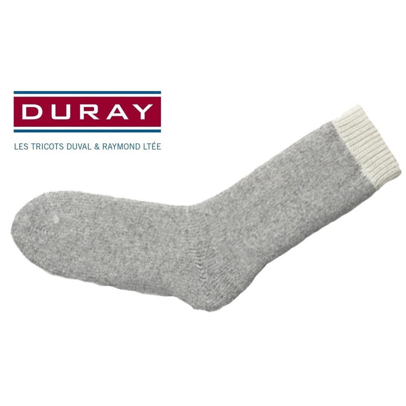 Duray Ultimate Thermal Wool Sock, Natural Grey, Size Large #1155
