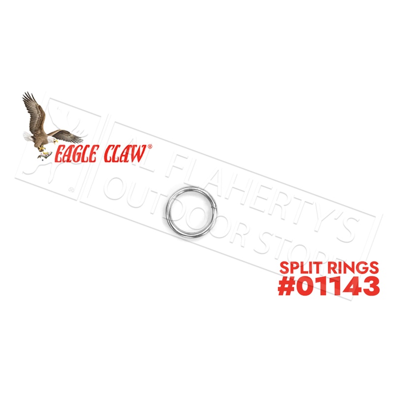 Eagle Claw Split Rings, Nickel Finish, Sizes 3 to 7 #01143