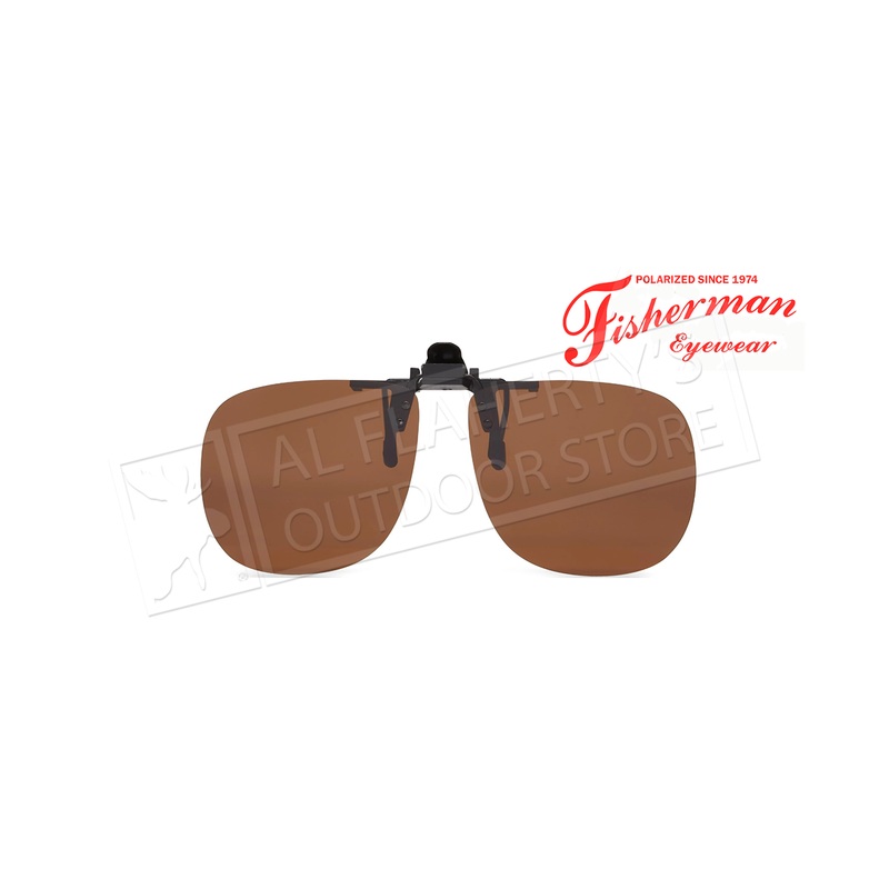 Fisherman Eyewear Simple Square Brown Polarized Lens Clip-Ons #90850
