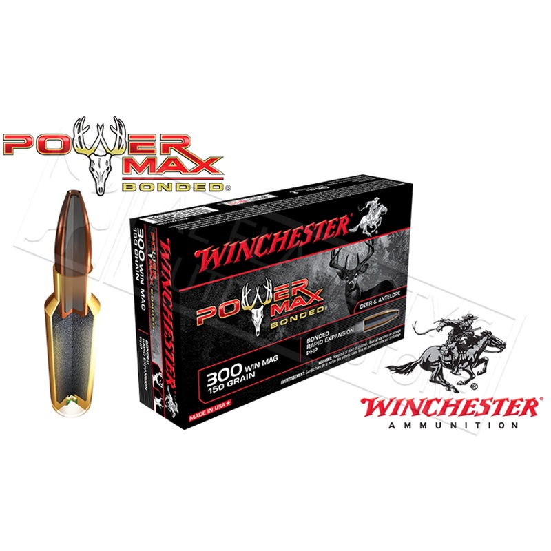 Winchester 300 Winchester Magnum Power Max, Bonded HP 150 Grain Box of 20 #X30WM1BP