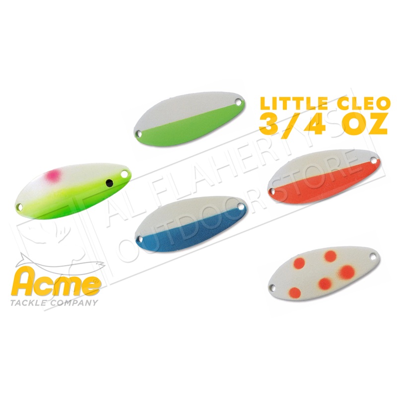 Acme Tackle Little Cleo Spoons – Glowing 3/4 Oz. Various Patterns #C-340