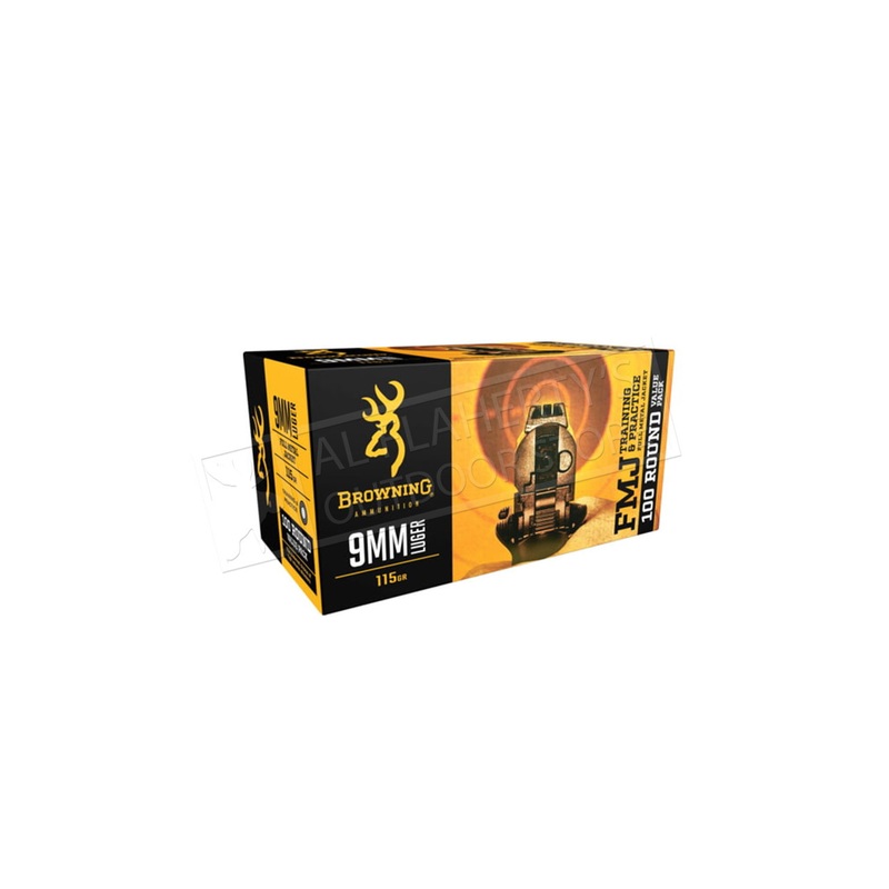 Browning Ammo 9mm Target 115 Grain FMJ Box of 100 #B191800094