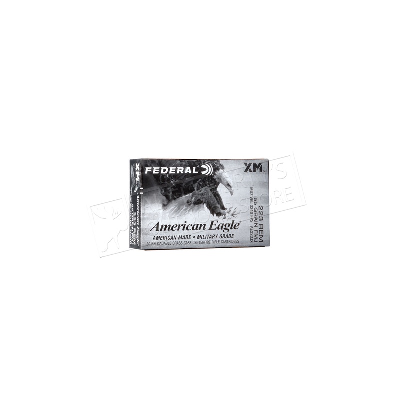 Federal American Eagle 223 Rem Military Grade, FMJ 55 Grain Box of 20 #AE223JX