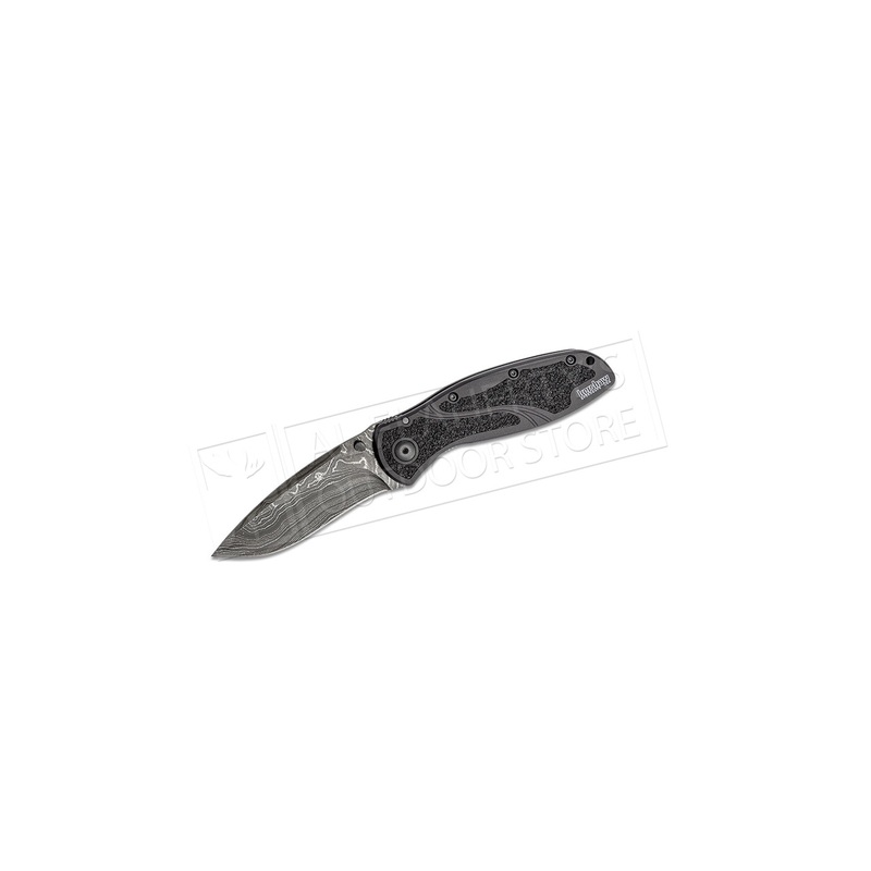 Kershaw BLUR  – Black Damascus Folding Knife #1670BLKDAM