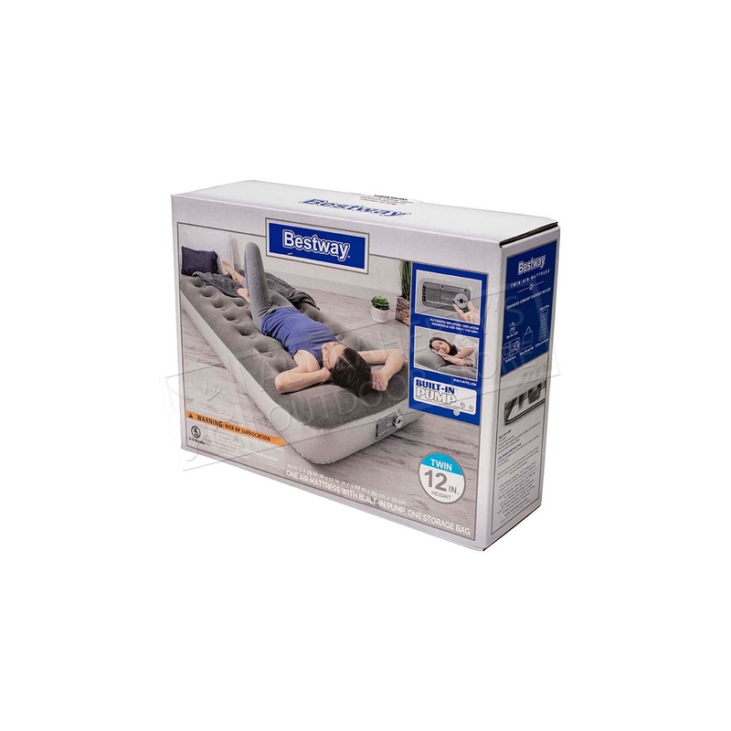 World Famous Bestway Twin Airbed with Built-In Pump #67868