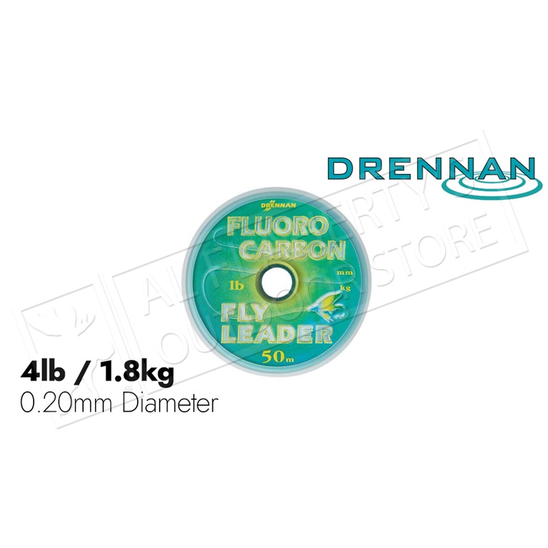 Drennan Fluorocarbon Fly Leader Spool, 4lb 50m #DRFC40