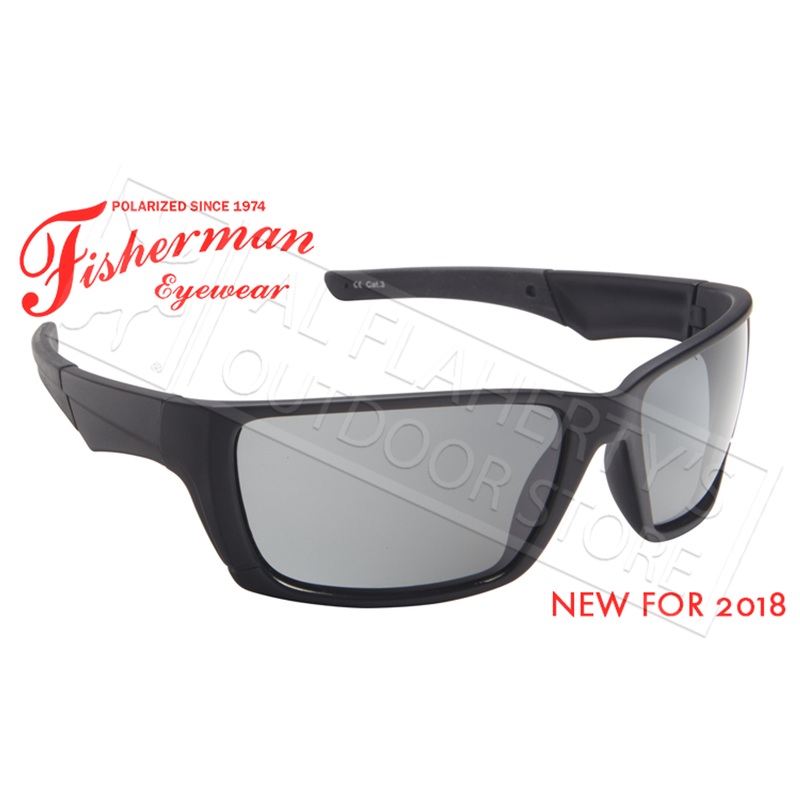 Fisherman Eyewear Hook Polarized Glasses, Black Frames with Gray Lens #50600001