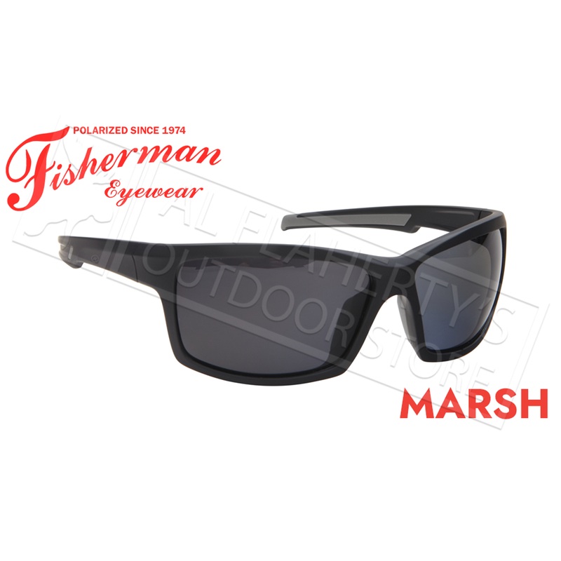 Fisherman Eyewear Marsh Polarized Sunglasses, Matte Black Frame with Gray Lens #50683001