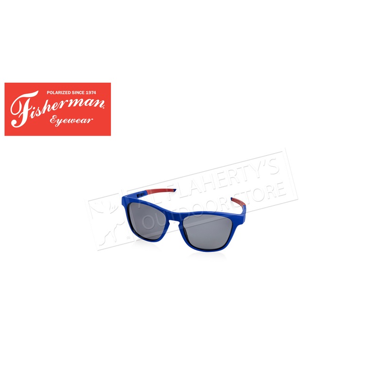 Fisherman Eyewear Spinner Matte Navy w/Red Rubber Tmpl Trim/Gray Lens #50783401