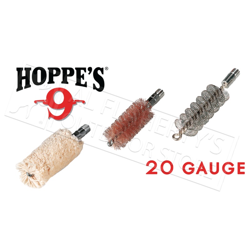 Hoppe’s 3-Pack Brush and Swab Kit Rod-Ends, 20 Gauge Shotgun #1458BK