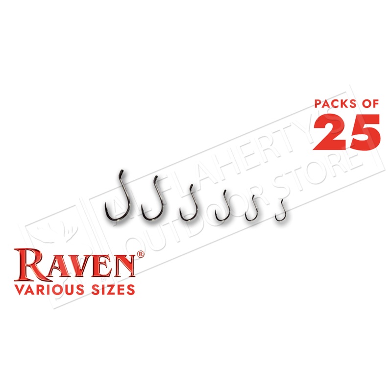 Raven Octopus Strong Hooks Sizes 12 to 4 – Packs of 25 #RVOS
