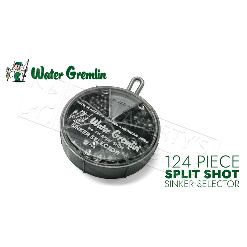 Water Gremlin Split Shot, Sinker Selector, 124 Pieces, Mixed Sizes #711