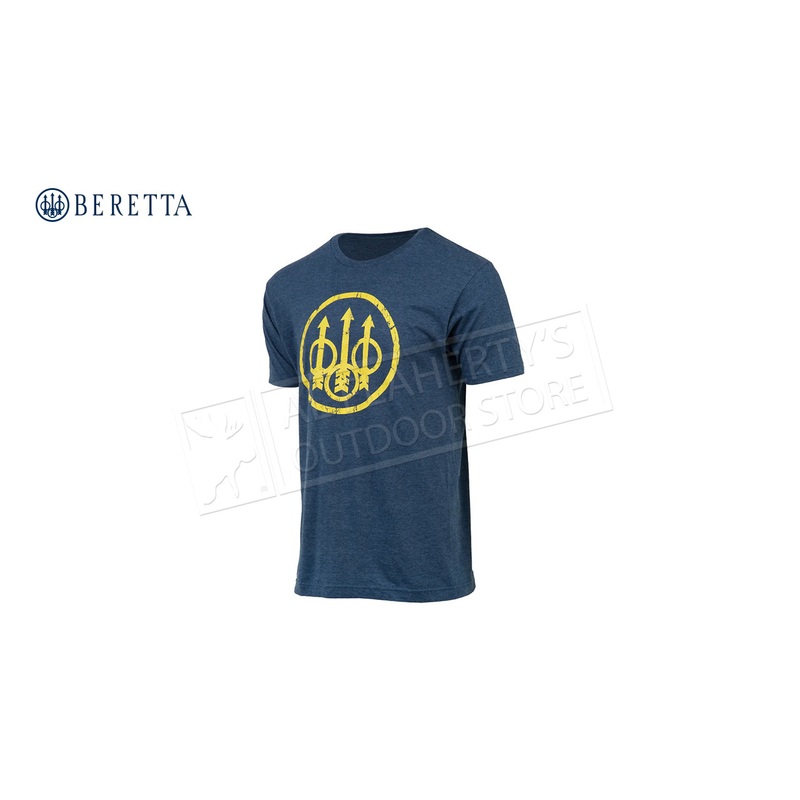 Beretta T-Shirt Distressed Trident, Navy #TS721T18900058