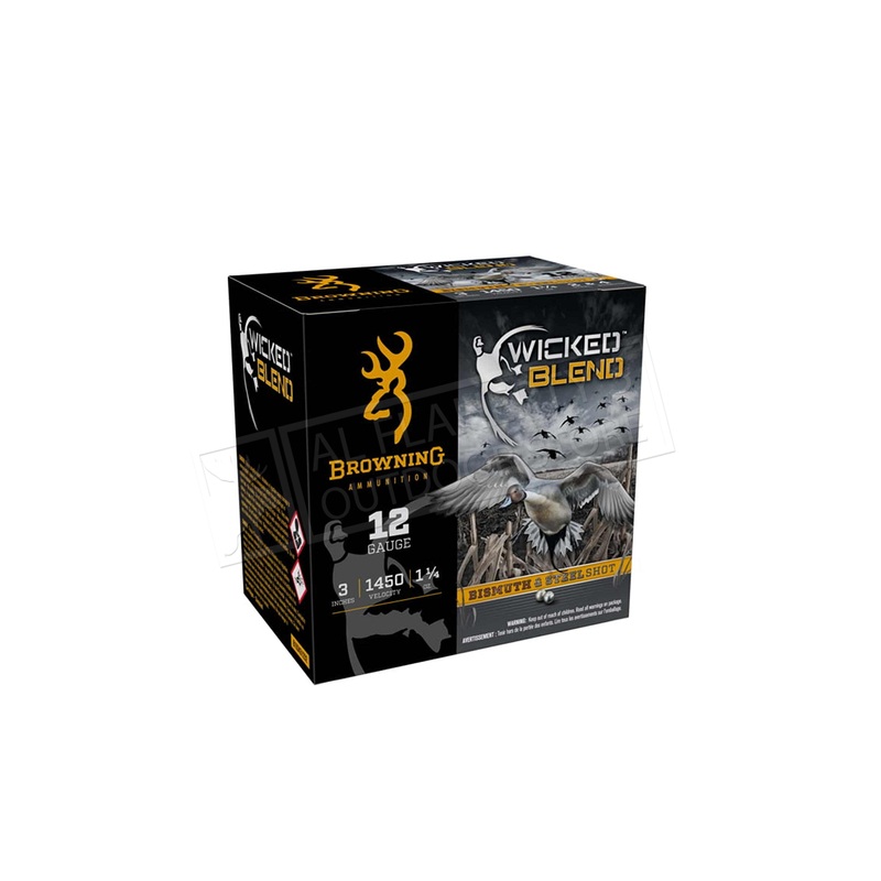 Browning Ammo Wicked Blend Shells, Bismuth/Steel Shot, 12 Gauge, 3