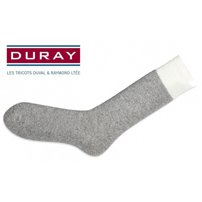 Duray Original Thermal Wool Sock, Natural Grey, Size Large #1250