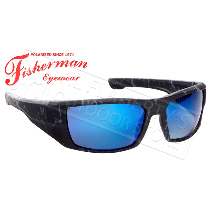 Fisherman Eyewear Bayou Polarized Sunglasses, Black Stormcloud with Blue Mirror Mirror Lens #50283431