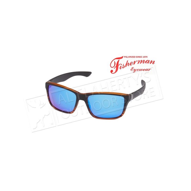 Fisherman Eyewear Cabana – Matte Black Tortoise Frame Front &  Black Temples /  Gray Lens with Blue Revo #50333031
