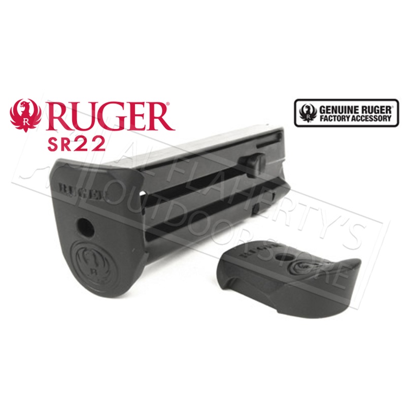 Ruger SR22 Pistol Magazine, 22LR 10-Round with Extension Pad #90382