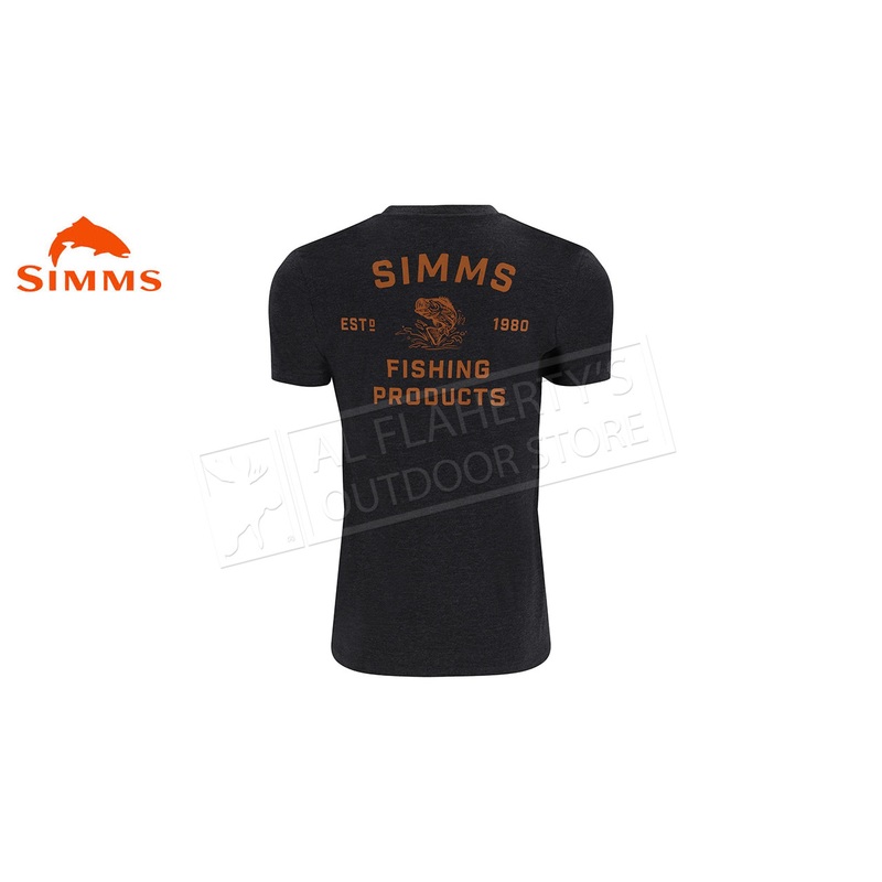 Simms Men’s Stacked Bass T-Shirt, Charcoal Heather #14206-086