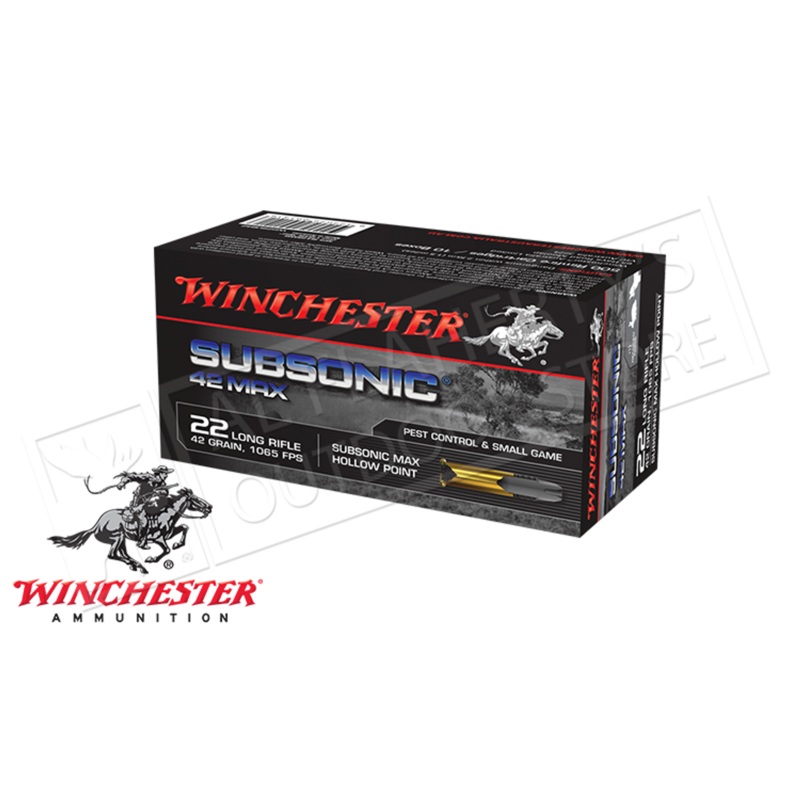 Winchester 22LR Subsonic Max, 42 Grain Box of 50 #W22SUB42U