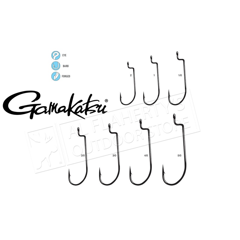Gamakatsu Offset Shank Worm Hooks, Sizes 2/0 to 5/0 #0711