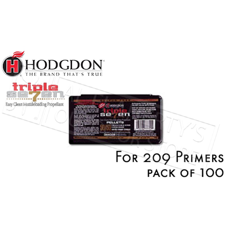 Hodgdon Triple Seven 50/50 Pre-Formed Pellets, Pack of 100 for 209 Primers #T75050