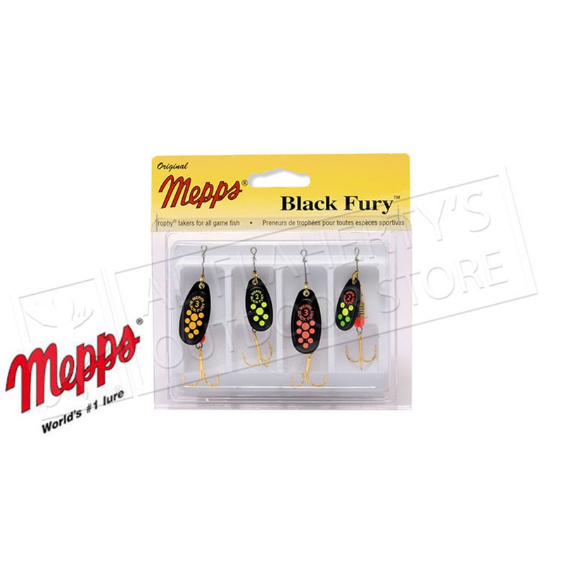 Mepps Kit – Black Fury 4-Pack, Size 2-3 #4-BF