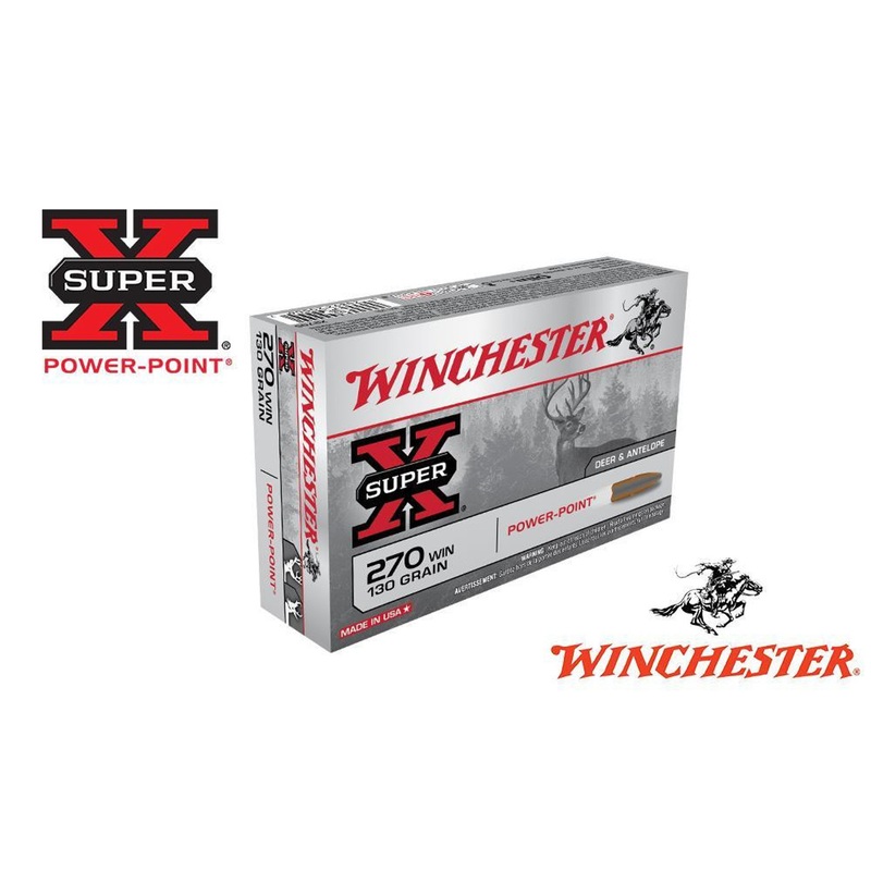 Winchester 270 WIN Super X, Power Point 130 Grain Box of 20 #X2705