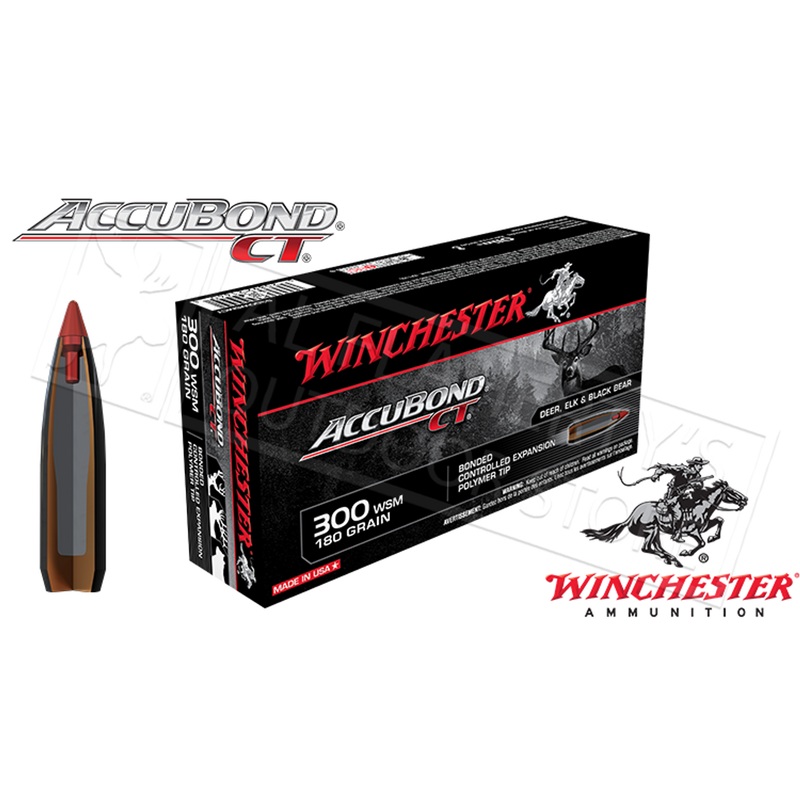 Winchester 300 WSM Accubond CT, Polymer Tipped 180 Grain Box of 20 #S300WSMCT
