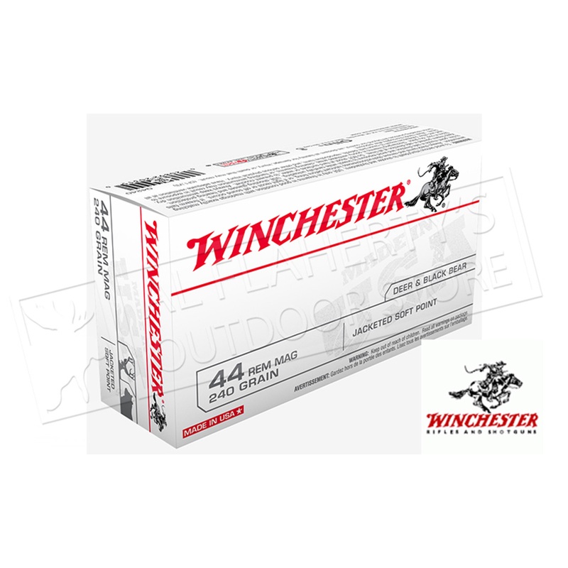 Winchester 44 Rem Mag White Box, JHP 240 Grain Box of 50 #Q4240
