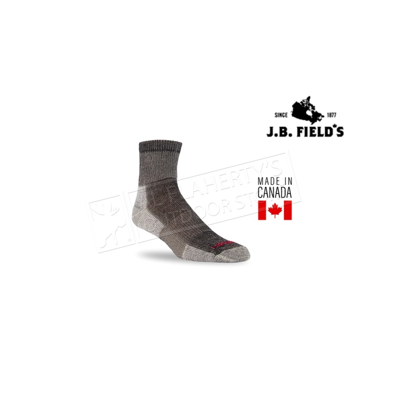 J.B. Field’s Hiking GX 74% Merino Wool Low Cut Sock, Black  #8461 Large