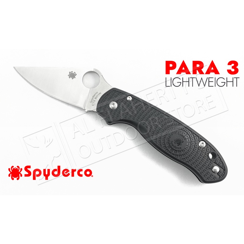 Spyderco Para 3 Lightweight Folder with PlainEdge #C223PBK