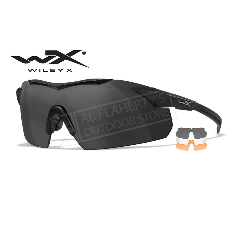 Wiley X Vapor Comm Shooting Glasses with Grey/Clear/Light Rust/Matte Black Frame #3552