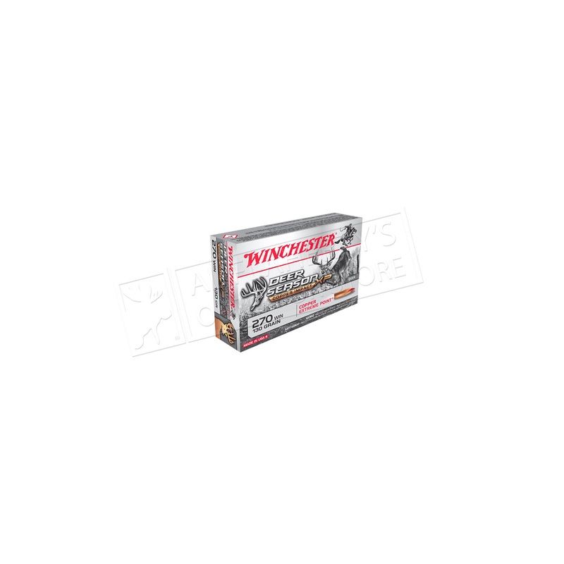 Winchester 270 WSM Deer Season Copper Impact XP, Polymer Tipped 130 Grain Box of 20 #X270SDSLF