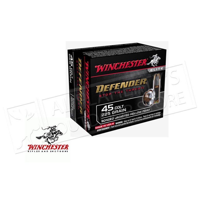 Winchester 45 Colt Defender, Bonded JHP 225 Grain box of 20 #S45CPDB