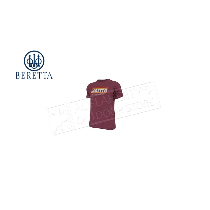 Beretta Retro Bloq T-Shirt, Heather Maroon #TS7321T189003A