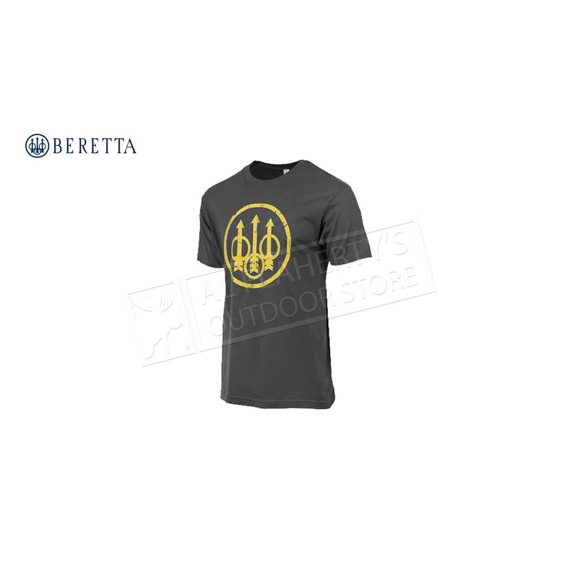 Beretta T-Shirt Distressed Trident, Heather Graphite #TS721T1890089V