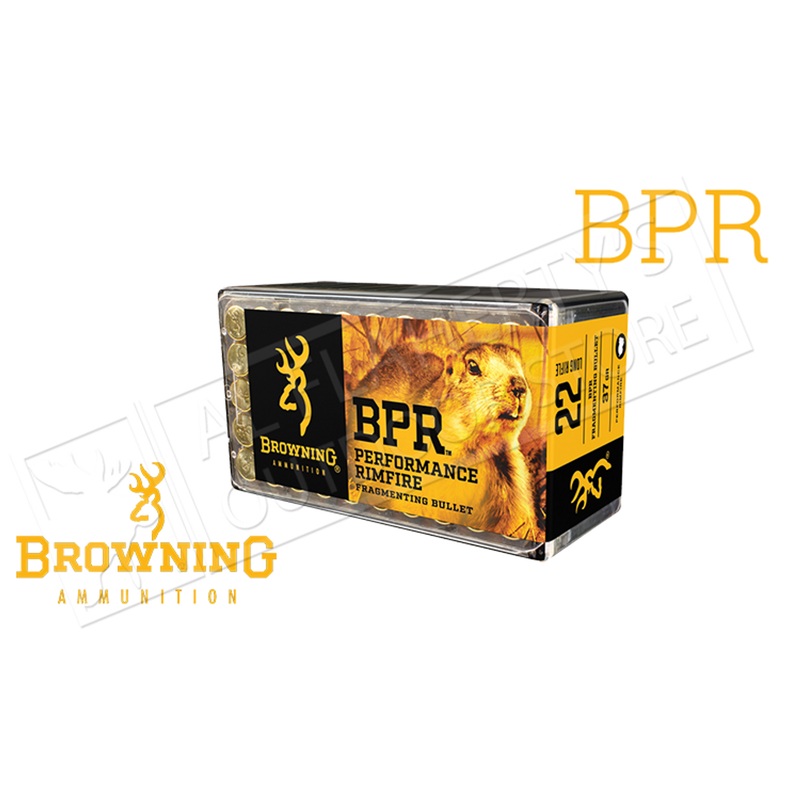 Browning Ammo 22LR BPR Hunting Ammunition, 37 Grain High Velocity Box of 50 #B194122050