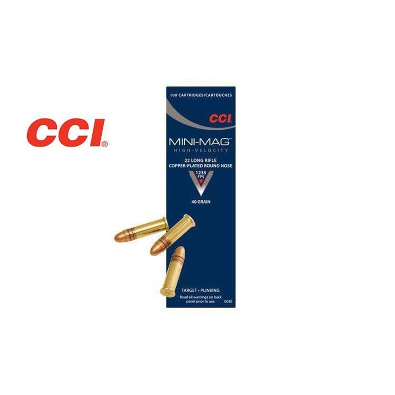 CCI 22LR Mini-Mag, High-Velocity, 40 Grain Round Nose, Box of 100, 1000/127.90, 5000/$612.50 #0030