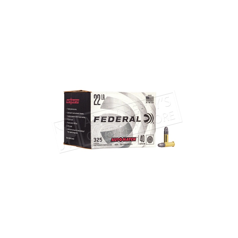 Federal Ammunition Auto Match Bulk Pack, .22LR, 1200fps, 325 Rounds  #AM22