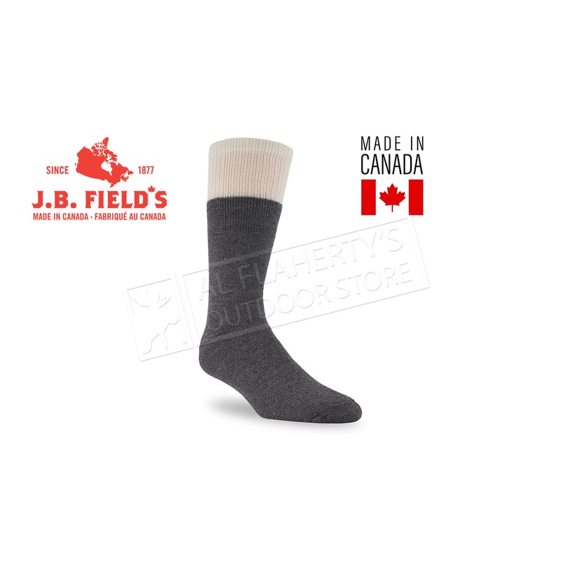 J.B. Field’s Men’s Full-Cushion Heavy Thermal Wool Boot Sock, Grey #8260-13