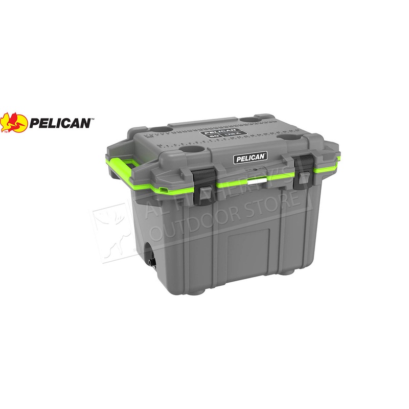 Pelican Elite Cooler – 50 QT, Dark Gray – Green #50Q-1-DKGRYEGRN
