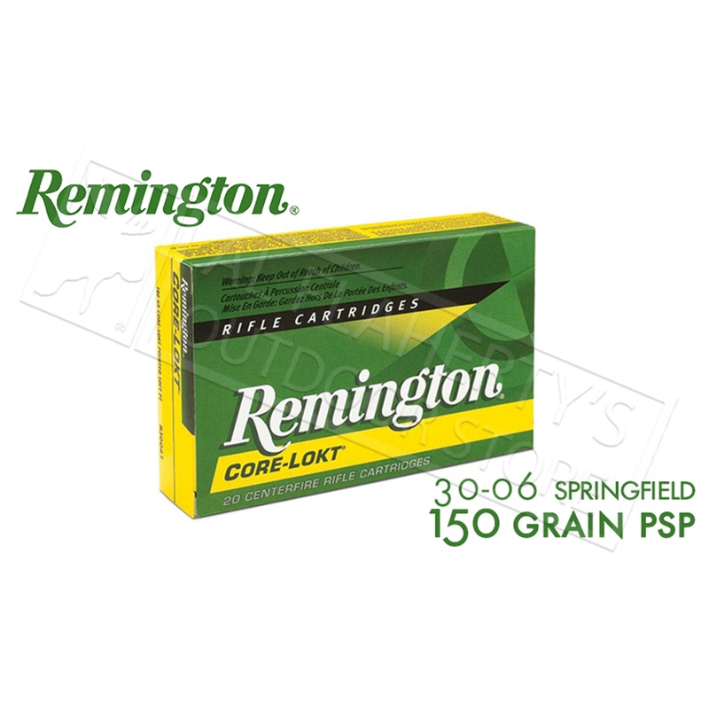 Remington 30-06 SPRG Core-Lokt, Pointed Soft Point 150 Grain Box of 20 #R30062