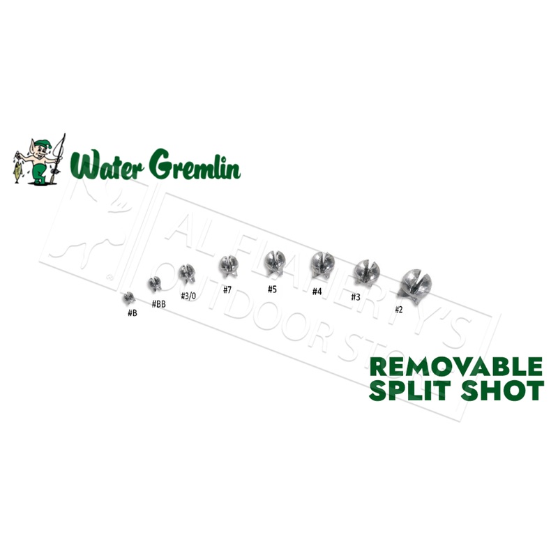 Water Gremlin Removable Split Shot, Zip Lip Packs, Sizes BB to 2 #PSS